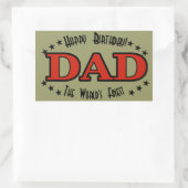 ハッピーバースデーパパラベル 長方形シール (バッグ)