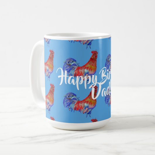 ハッピーバースデーパパレッドロースターネームマグ コーヒーマグカップ (正面左)