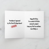 ハッピーバースデーパパ写真テンプレート指名ポスター カード (内部)