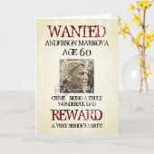 ハッピーバースデーパパ写真テンプレート指名ポスター カード (黄色い花)