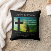 ハッピーバースデーパパ神の前にひざまずく人 クッション (ブランケット)