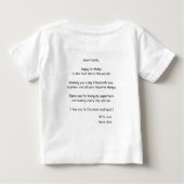 ハッピーバースデーパパ赤ちゃん服カスタム写真 ベビーTシャツ (裏面)