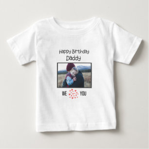 ハッピーバースデーパパ赤ちゃん服カスタム写真 ベビーTシャツ
