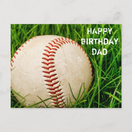 ハッピーバースデーパパ野球葉書 ポストカード (正面)