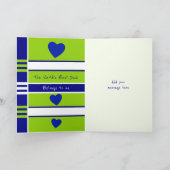 ハッピーバースデーパパ青い緑の写真のグリーティング カード (内部)