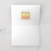 ハッピーバースデーパパ飛んでいる及び養殖 箔グリーティングカード (内側レイダウン)