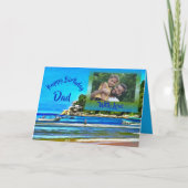 ハッピーバースデーパパ魚釣りボート0346 カード (正面)