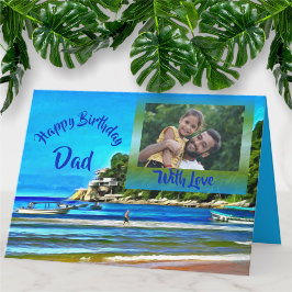 ハッピーバースデーパパ魚釣りボート0346 カード