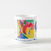 ハッピーバースデーパパ3カスタムフォトキッズアート コーヒーマグカップ (中央)