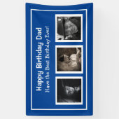 ハッピーバースデーパパ、ブルー誕生日バナー 横断幕 (縦)