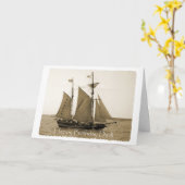 ハッピーバースデーパパ – 旧船 カード (黄色い花)