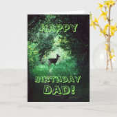 ハッピーバースデーパパ!森の中の鹿 カード (黄色い花)