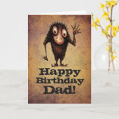 ハッピーバースデーパパ! – 父おもしろいトロール カード (黄色い花)