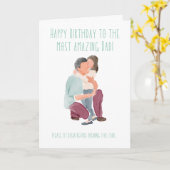 ハッピーバースデーパパ、驚きのツイスト カード (黄色い花)