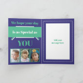 ハッピーバースデーパパ(6枚の青い緑) カード (内部)