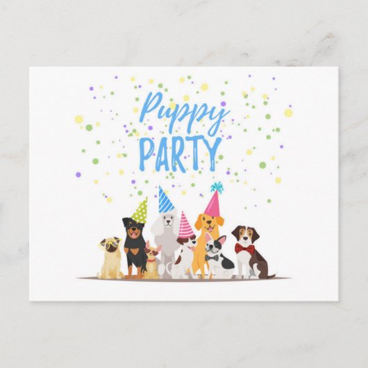 ハッピーバースデーパピーホリデーハガキ シーズンポストカード (正面)