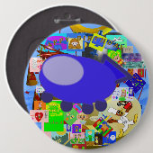 ハッピーバースデーパピー宇宙船ボタン 缶バッジ (正面&裏面)