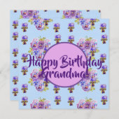 ハッピーバースデーパンシーフローラおばあちゃんの名刺 シーズンカード (正面/裏面)