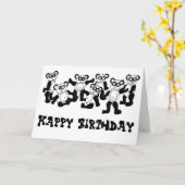 ハッピーバースデーパンダのカード カード (黄色い花)