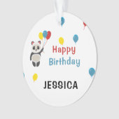 ハッピーバースデーパンダベアーホワイト オーナメント (正面)