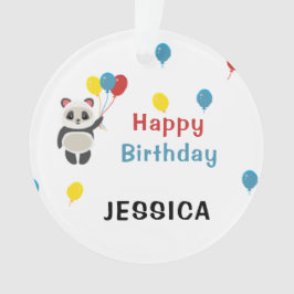 ハッピーバースデーパンダベアーホワイト オーナメント