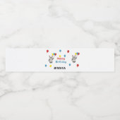 ハッピーバースデーパンダベアーホワイト ペットボトルラベル (シングルラベル)