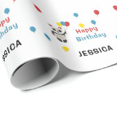 ハッピーバースデーパンダベアーホワイト ラッピングペーパー (ロールコーナー)