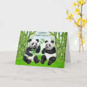 ハッピーバースデーパンダ カード (黄色い花)