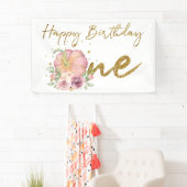 ハッピーバースデーパンプキンピンクとグリッターバナー 横断幕 (インサイチュ)