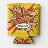 ハッピーバースデーパーソナライズされたおもしろいモダン 缶クーラー (正面)