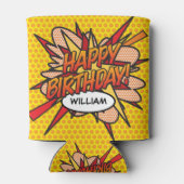 ハッピーバースデーパーソナライズされたおもしろいモダン 缶クーラー (裏面)