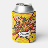 ハッピーバースデーパーソナライズされたおもしろいモダン 缶クーラー (缶裏面)