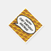ハッピーバースデーパーソナライズされたおもしろい音声バブル スタンダードカクテルナプキン (角)