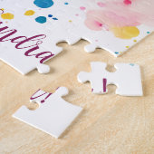 ハッピーバースデーパーソナライズされたお洒落猫 ジグソーパズル (側面)