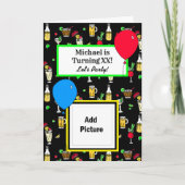 ハッピーバースデーパーソナライズされたのお尻尾とビール カード (正面)