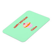 ハッピーバースデーパーソナライズされたのカップケーキ マグネット (左側)