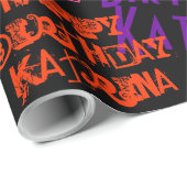 ハッピーバースデーパーソナライズされたの名前と色 ラッピングペーパー (ロールコーナー)