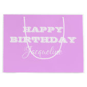 ハッピーバースデーパーソナライズされたは可愛いシック ラージペーパーバッグ (正面)