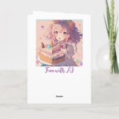 ハッピーバースデーパーソナライズされたアニメガール カード (裏面)