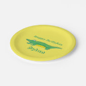 ハッピーバースデーパーソナライズされたアリゲータークロコダイル ペーパープレート (アングル)