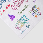 ハッピーバースデーパーソナライズされたカスタムパーティー名 薄葉紙 (詳細)