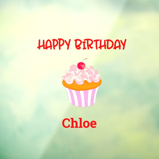 ハッピーバースデーパーソナライズされたカップケーキ  ウィンドウサイン (シート3)