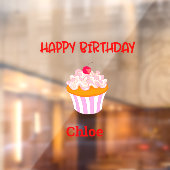 ハッピーバースデーパーソナライズされたカップケーキ  ウィンドウサイン (シート2)