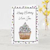 ハッピーバースデーパーソナライズされたカード カード (黄色い花)