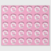 ハッピーバースデーパーソナライズされたキッズピンクピッグアニマル ラッピングペーパー (フラット)