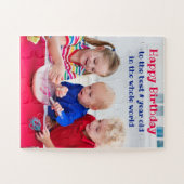 ハッピーバースデーパーソナライズされたキッズフォト ジグソーパズル (横)