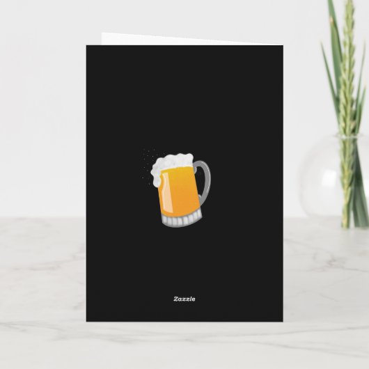 ハッピーバースデーパーソナライズされたシャルボードビールグラス カード (裏面)