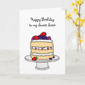 ハッピーバースデーパーソナライズされたスポンジケーキ カード (黄色い花)