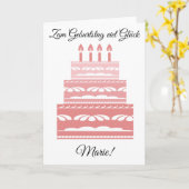 ハッピーバースデーパーソナライズされたドイツ語グリーティングカード カード (黄色い花)