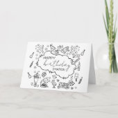 ハッピーバースデーパーソナライズされたドードルアート カード (正面)